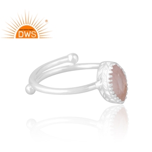Anillo de piedras preciosas de cuarzo rosa Natural de Plata de Ley 925 más vendido, joyería personalizada para mujer, regalo para ella - Product Image 4