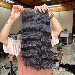 Conjunto de mechones de pelo crudo vietnamita ondulado sedoso, pelo de onda natural de grado Remy, entrega rápida con proveedor de confianza DHL FedEx - Product Image 1