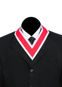 Collier maçonnique vintage de haute qualité, de forme rectangulaire, avec ruban rouge et blanc - Product Image 3