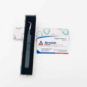 อุปกรณ์ต่อขนตาแบบปลายแหลมทำจากสเตนเลสทนทานจับเพชรสีดำ90องศา - Product Image 1