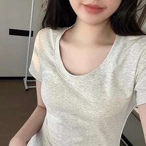 Summer Women's Basic Short Sleeve T-Shirt Slim Fit Round-Neck Tops in Black & White Casual Girl Bottoming Digital Printing - Product Image 6