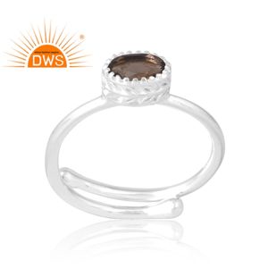 Anillo de piedras preciosas ahumadas naturales de Plata de Ley 925 más vendido, joyería personalizada para mujer, regalo para ella - Product Image 1