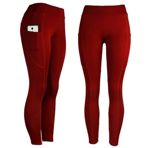 Solid High-Waisted Compression Gym <b>Yoga</b> Leggings <b>Pants</b> for Ladies Fitness Customizable OEM Workout Leggings - Product Image 4