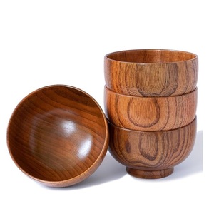 Wooden Serving <b>Bowl</b> for Salad <b>Fruits</b> with Utensils Handmade, Durable and Stylish Natural <b>Wood</b> Tableware Accessory - Product Image 3