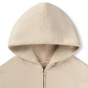 450 GSM 'Sand' Zipper Pull Personnalisé OEM Logo Séchage Rapide Poids Lourd Surdimensionné Épais Polaire Streetwear À Capuche Hiver Vintage - Product Image 5