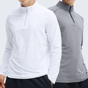 Col montant pour homme, haut de qualité supérieure, séchage rapide, respirant, en coton, service OEM personnalisé, hauts décontractés - Product Image 1