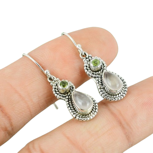 Women Fashion Jewelry Rose Quartz Gemstone <b>Earrings</b> 925 <b>Solid</b> Sterling <b>Silver</b> <b>Earrings</b> for Women & Girls Dangle <b>Silver</b> <b>Earrings</b> - Product Image 1