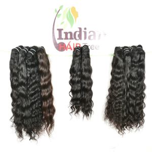 Extensions de cheveux humains indiens vierges naturels non traités à 100 %, cuticules alignées, couleur noire ondulée, lot économique, ondulation naturelle du temple - Product Image 5