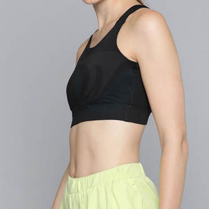 เสื้อชั้นในกีฬาสำหรับผู้หญิง แบบซัพพอร์ตสูง ผลิตจากผ้าสแปนเด็กซ์/ไนลอน เป็นมิตรต่อสิ่งแวดล้อม แห้งเร็ว ระบายอากาศดี ดีไซน์เรียบง่าย ไซส์พลัส รุ่นล่าสุด - Product Image 3