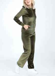 Ensemble jogging décontracté d'hiver 2 pièces en molleton 100 % coton avec logo brodé personnalisé en strass et diamants, style urbain, collection 2026 - Product Image 3