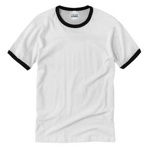 Venta al por mayor de algodón de manga corta con cuello redondo Camiseta Ringer para hombre Camiseta de manga corta con cuello redondo suave ajustado Ringer camisetas - Product Image 2