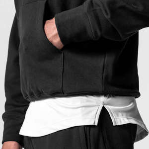 Sweat à capuche personnalisé d'hiver à boutons lourds 100% coton polaire pull épaule tombante Boxy surdimensionné coupe normale Hip Hop Streetwear - Product Image 4