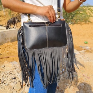 Nouveau Western bohème réel à la main en fourrure de vachette usiné à la main en cuir sacs à bandoulière femmes élégantes taille idéale sacs à bandoulière - Product Image 5