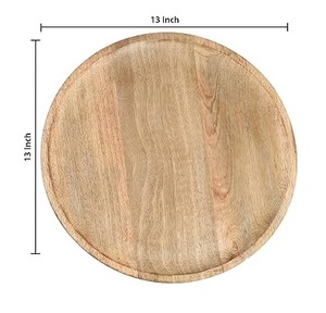 Grande assiette de service en bois de manguier, design moderne, assiette à collation en bois d'acacia, assiette de présentation en bois de luxe, qualité attrayante - Product Image 1