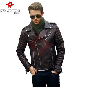 Chaqueta de Motociclista de Cuero Personalizada de Alta Gama para Hombre con Logotipo Frontal, Resistente al Viento, Transpirable y de Lujo - Product Image 5