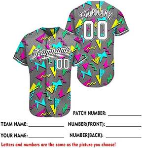 เสื้อเบสบอล80S & 90S สำหรับผู้ชายเสื้อซอฟต์บอลพิมพ์ลายตาข่ายแบบติดกระดุมพิมพ์ลายซับลิเมชันสำหรับเล่นกีฬา - Product Image 2
