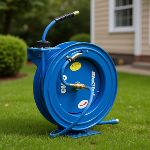 Enrouleur de tuyau d'arrosage BluBird 20m avec boîtier métallique et sortie DN 7.2 EWO pour pulvérisation d'air et d'eau - Product Image 2