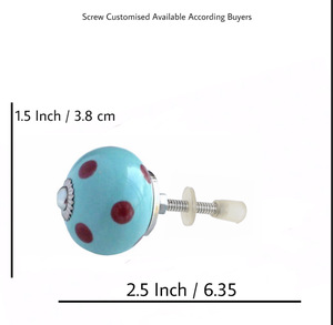 Design industriel, boutons en céramique turquoise à pois rouges pour armoire, cuisine, chambre à coucher, salon, tiroir, poignée d'armoire - Product Image 3