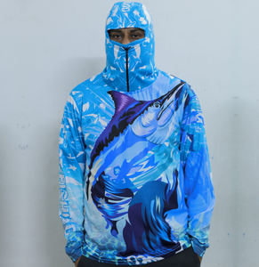 Camiseta de Pesca con Protección Solar UPF50 UV 2025, Capucha con Estampado por Sublimación Personalizado, 100% Poliéster, Secado Rápido, Transpirable, para Hombre - Product Image 3