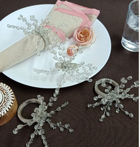 Juego de 4 servilleteros con cuentas de acuarela - Product Image 3