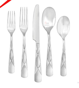 Diseño de tendencia cubiertos de acero inoxidable de metal con acabado plateado para restaurante y bar de hotel - Product Image 3