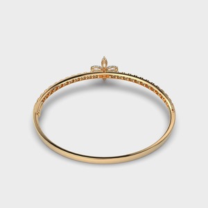 IGI Certified Lab Grown Round & Marquise Cut Diamond Butterfly Bangle in 18K Yellow / White & Rose Gold Designer Bracelet - Product Image 3