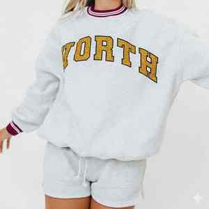 Alta calidad diseño personalizado de gran tamaño de algodón polar francés mujeres cuello alto invierno Casual sólido frente Logo sudadera - Product Image 1