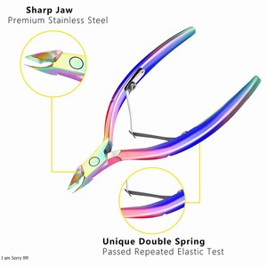 Rainbow color coated Nail Cuticle Nipper High Quality Manicure Tool Nail Cuticle Nipper Professional Stainless Steel Nail Nipper - Product Image 3