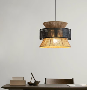 Lampe en bambou faite à la main Lustre de style sud-est asiatique Lampes suspendues en rotin tissé Lampe en bambou pour la décoration intérieure - Product Image 1