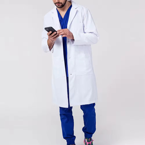 Bata de laboratorio médico unisex durable algodón poliéster diseño ligero transpirable para uso clínico Hospital farmacia y laboratorio - Product Image 2