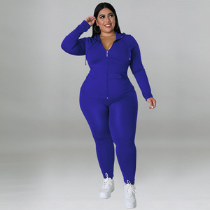 Custom Logo Plus Size <b>Women's</b> Winter 100% Cotton Streetwear Solid 2 Piece Set 5XL Hoodie <b>Jogger</b> Tracksuit - Product Image 5