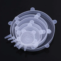 Ensemble de 6 couvercles extensibles en silicone pour tasses et conservation des aliments, couvercles ronds flexibles