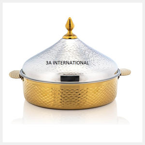 Pot de service en bois et en métal, tendance, avec couvercle en plaqué or, ustensiles de cuisine, vaisselle de mariage, livraison gratuite - Product Image 6