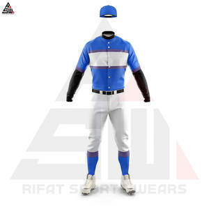 Diseño personalizado Logo Impreso Adultos Tamaño Transpirable Deportes Conjunto de uniforme de béisbol Servicio OEM Barato Alta calidad 100% Poliéster - Product Image 4