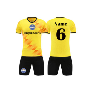 Personalizado azul real impreso fútbol uniforme Tailandia transpirable fútbol Jersey 100% poliéster cuello en V media manga estiramiento secado rápido - Product Image 6