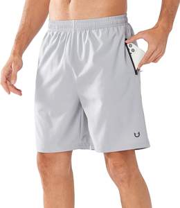 Pantalones cortos de gimnasio con logotipo personalizado para hombre, de secado rápido Material, bolsillos con cremallera, cierre de cordón para entrenamiento, correr, Fitness, fabricante OEM - Product Image 3