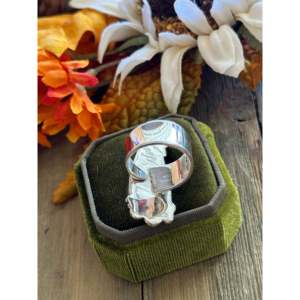 Bague ajustable en argent sterling avec turquoise faite à la main du sud-ouest, bijou bohème tendance pour hommes et femmes - Product Image 5