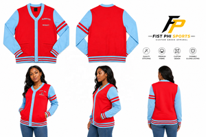 Pull décontracté personnalisé pour femme de l'Université de Delaware, en coton 100% tricoté, à manches longues, col en V, avec broderie contrastante rouge et bleue - Product Image 6