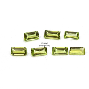 2x4mm <b>Peridot</b> Baguette Cut Faceted Loose Gemstones Beads For Jewelry Making Calibrated Natural <b>Peridot</b> Stone From Wholesaler - Product Image 1