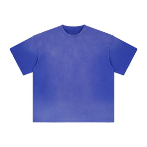 Custom Boxy Fit Boxy T-shirt Cropped Casual Acid Washed Vintage Shirts Wholesale Streetwear Unisex Clothing High Quality - Product Image 4