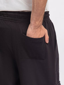 Personnalisé Vintage Baggy Toile Solide Hommes Plus La Taille High Street Style Cargo Shorts Taille Élastique Respirant Haute Qualité Huzaifa - Product Image 3