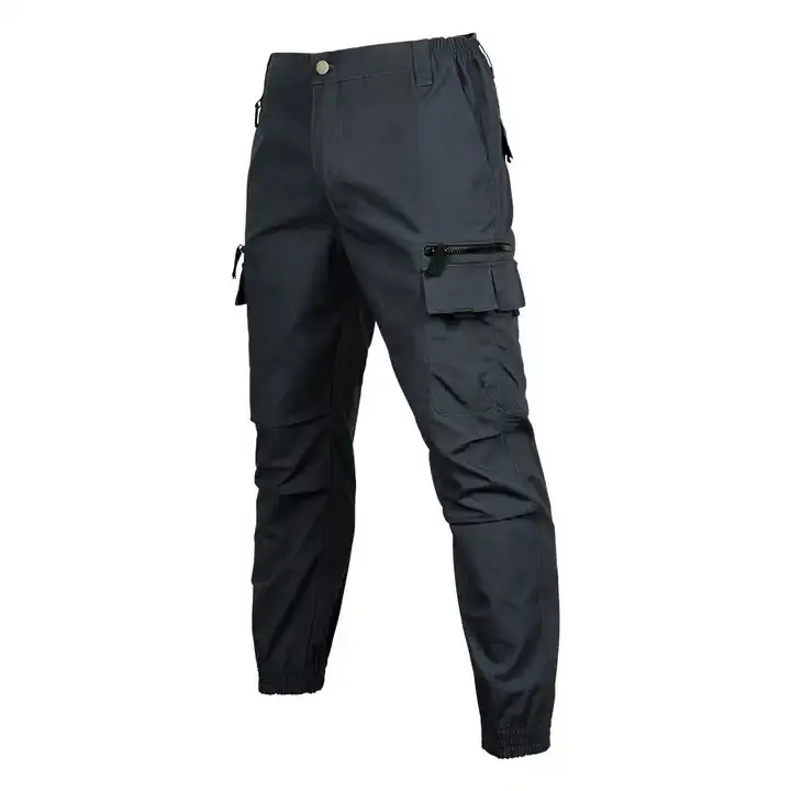 กางเกงคาร์โก้แฟชั่นผู้ชายกางเกงยุทธวิธีกางเกงฮิปฮอปผ้าฝ้ายลำลองมีกระเป๋าคุณภาพสูง