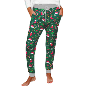 Nueva moda Navidad pantalones de chándal mujer diseño Premium cordón Navidad pantalones de chándal poliéster acogedor cálido ropa festiva - Product Image 1