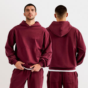 เสื้อมีฮู้ดแบบสวมหัวของผู้ชายเสื้อมีฮู้ดขนาดใหญ่พิเศษเปิดไหล่ตกโลโก้ออกแบบได้ตามต้องการ - Product Image 1