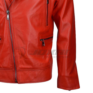 Veste de motard en cuir pour hommes design robuste extérieur épais avec fermeture à glissière avant protection du cou doublure chaude pour l'aventure hivernale - Product Image 3