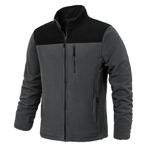 Veste en polaire brodée pour homme, fermeture éclair intégrale, col montant, respirante, écologique, multi-poches, devant doux, chaude, vêtements de rue d'hiver - Product Image 1