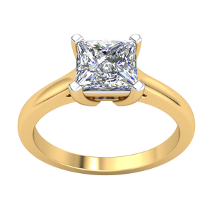 แหวนเพชรสำหรับผู้หญิง ทองคำขาวผสมเหลือง 9K ดีไซน์คลาสสิกหรูหรา ได้รับการรับรองจาก IGI น้ำหนัก 1.06 กะรัต ความสะอาดระดับ VS สี EF เจียระไนแบบบริลเลียนท์ ผลิตจากเพชรเลี้ยงในห้องปฏิบัติการ - Product Image 1