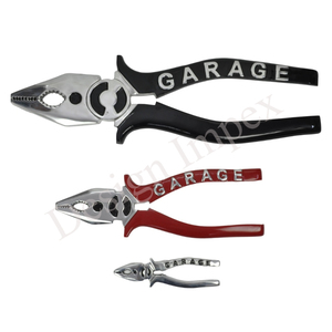 Garage <b>Pliers</b> <b>Set</b> in Black Red and Silver Grip Decorative Item Mechanic Repairing Tool Garage <b>Pliers</b> for Electrician Use - Product Image 1