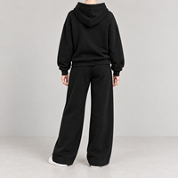 Ensemble de survêtements pour femmes en molleton de coton avec broderie chenille, marque privée OEM, pantalon de survêtement ample, fabrication sur mesure