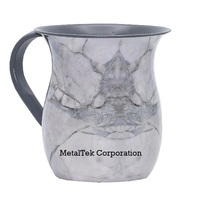 Tasse décorative Judaica Netilat Yadayim en aluminium à deux poignées Nouveau design Rituel juif Double poignée Tasse de lavage des mains Cadeau de Shabbat
